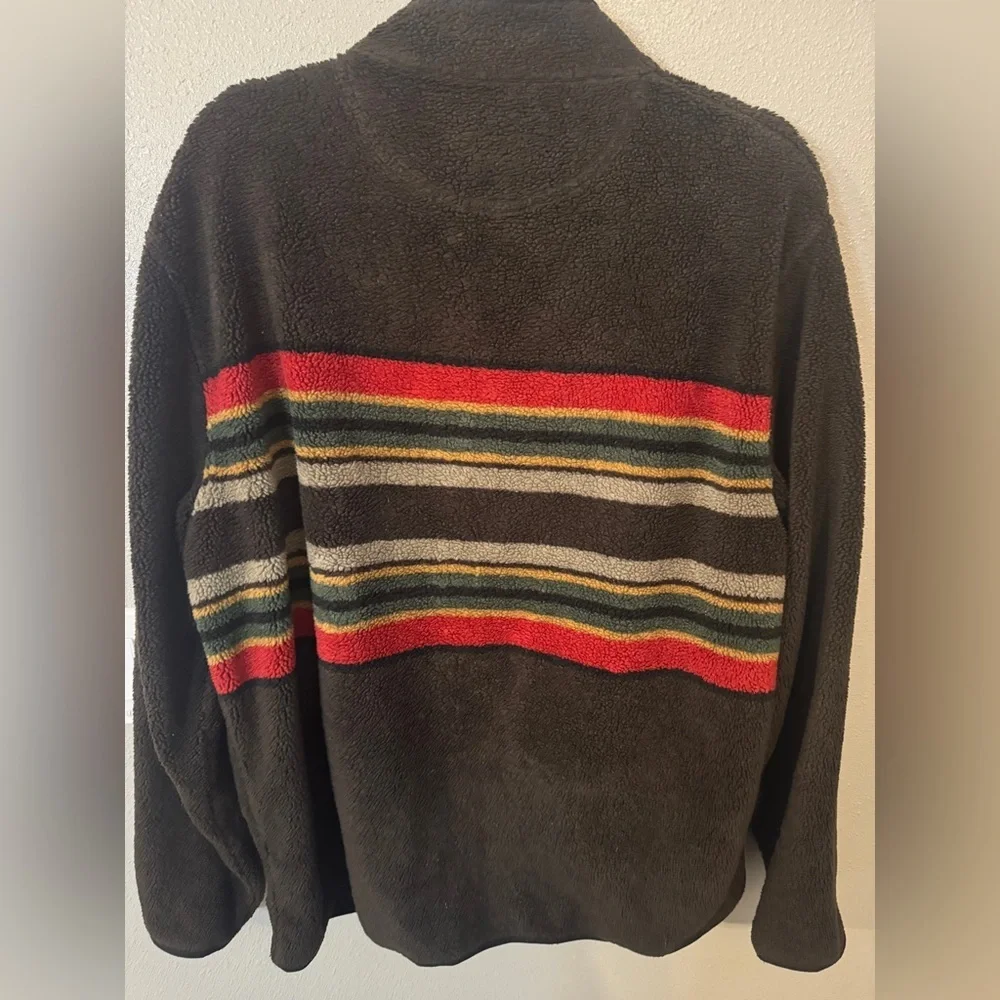 Pendleton zip up fleece jacket camp stripe outdoors winter warm fall sweater